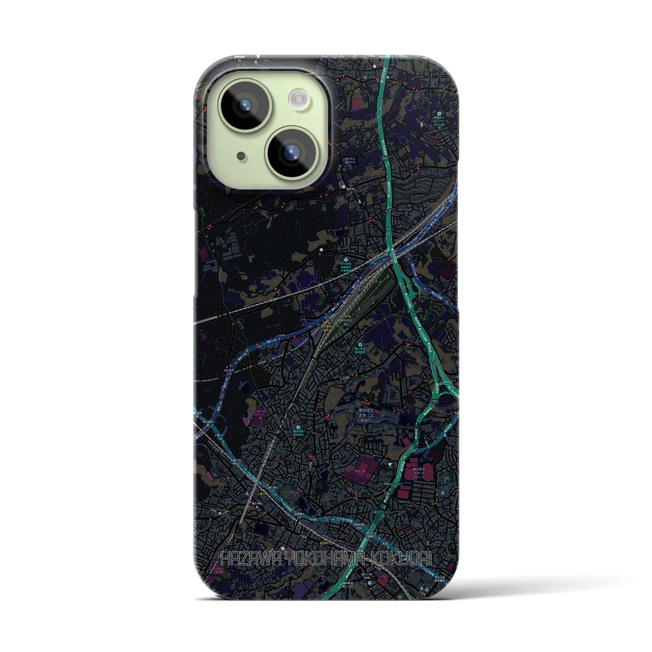 【羽沢横浜国大(神奈川県)】地図柄iPhoneケース(バックカバータイプ)