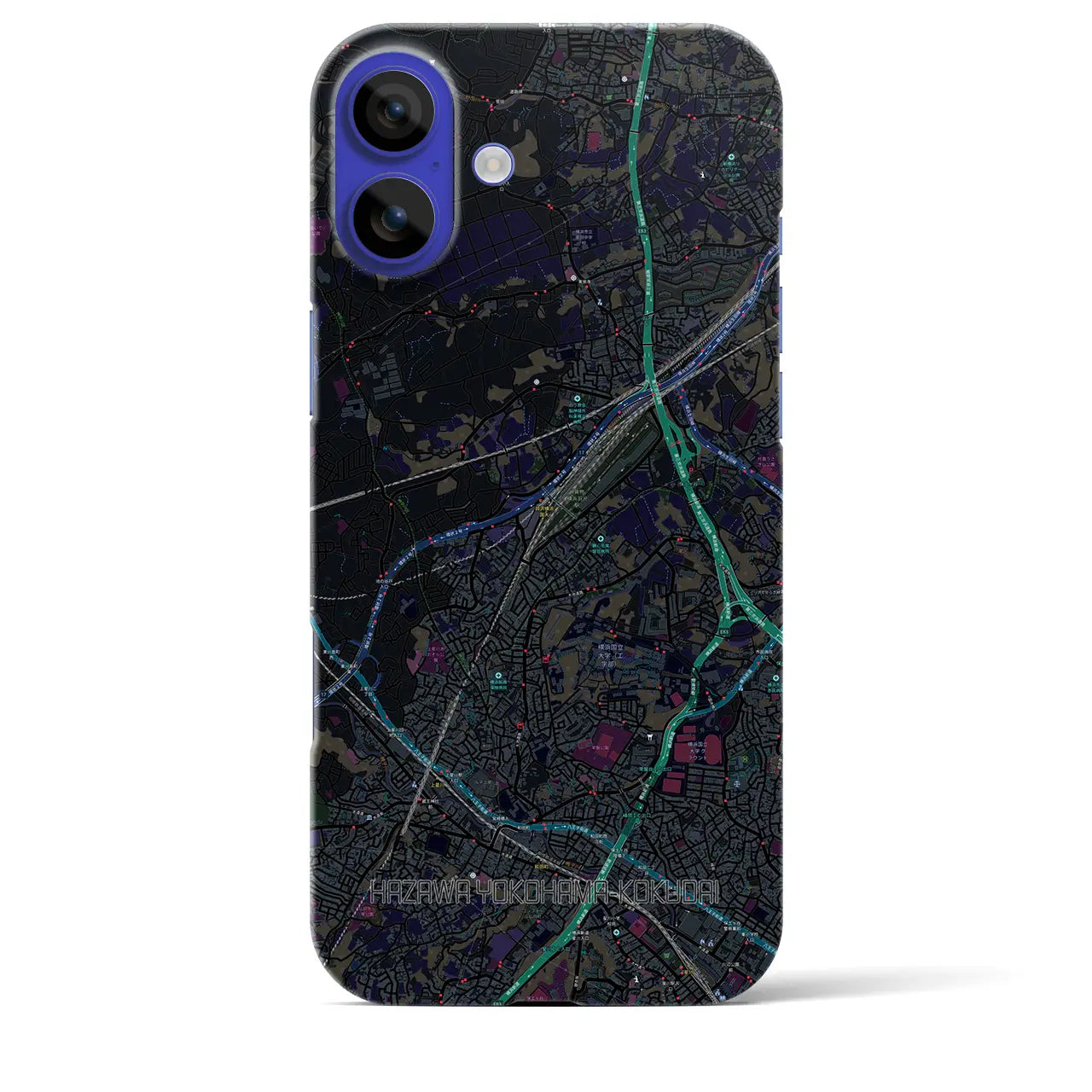 【羽沢横浜国大(神奈川県)】地図柄iPhoneケース(バックカバータイプ)