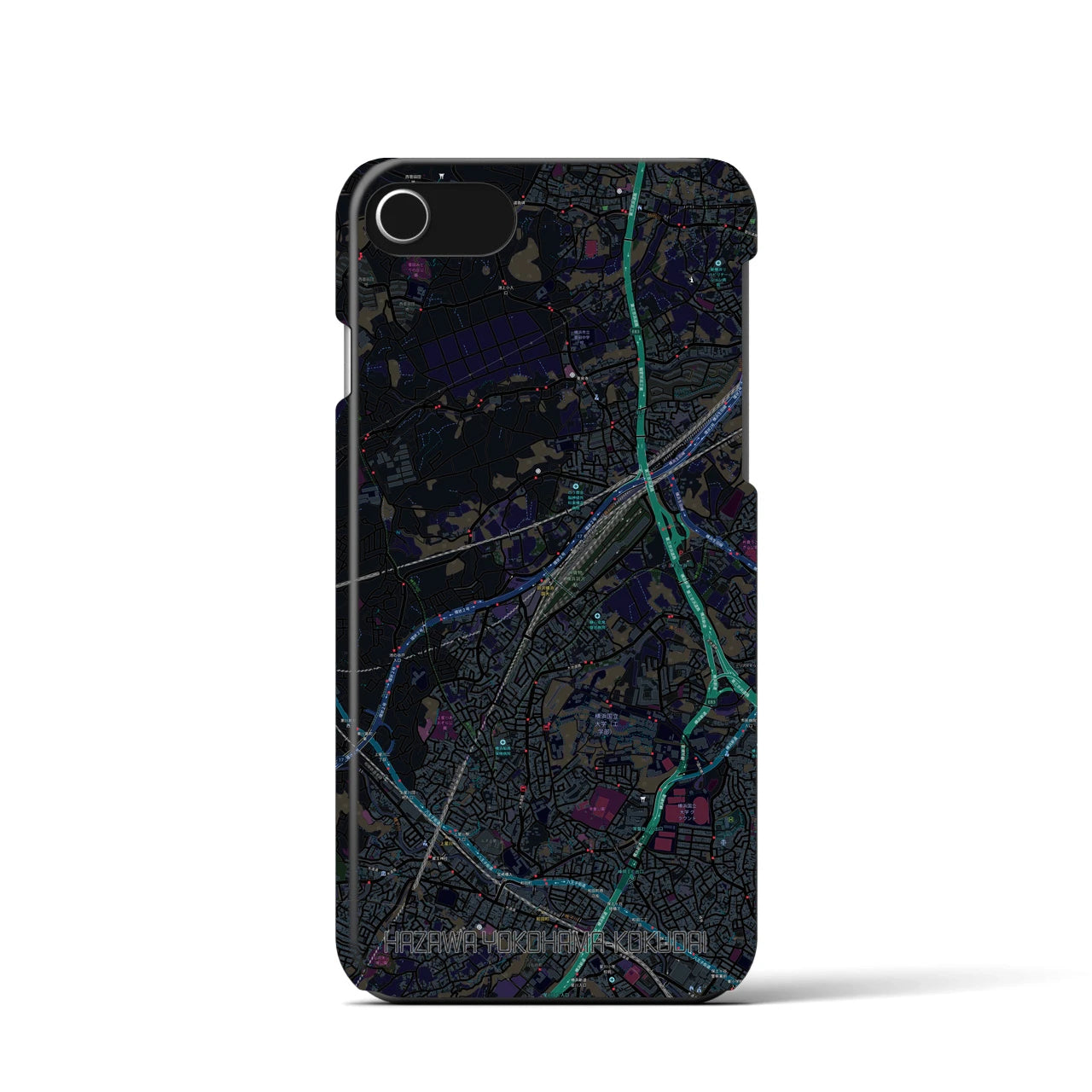 【羽沢横浜国大(神奈川県)】地図柄iPhoneケース(バックカバータイプ)