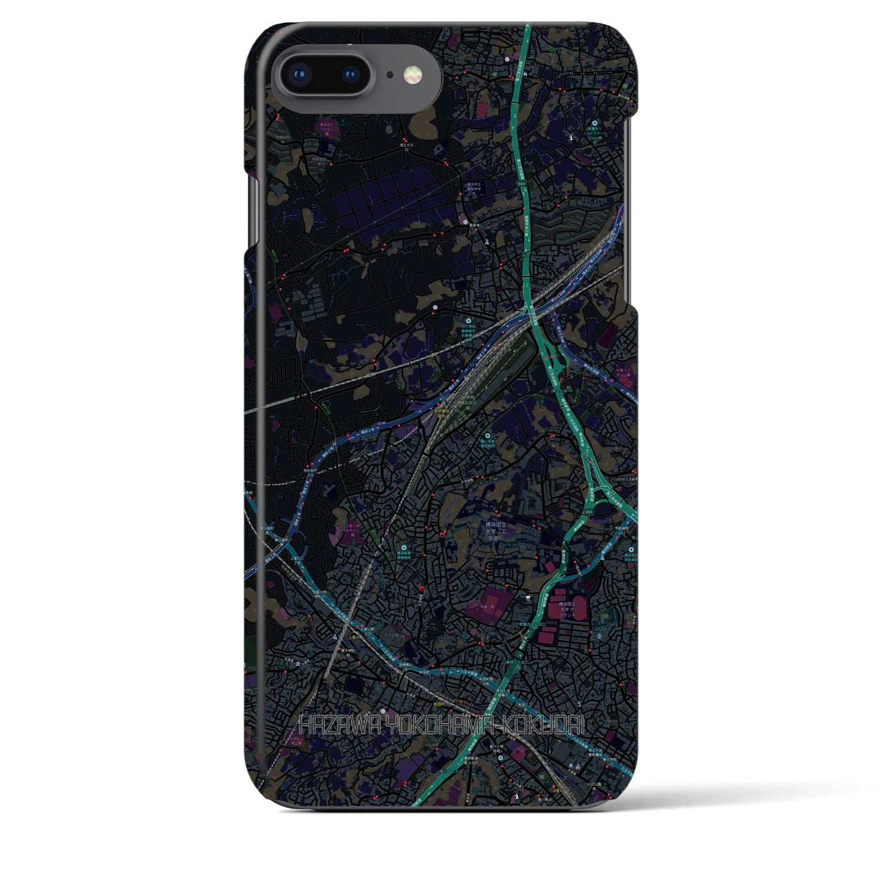 【羽沢横浜国大(神奈川県)】地図柄iPhoneケース(バックカバータイプ)