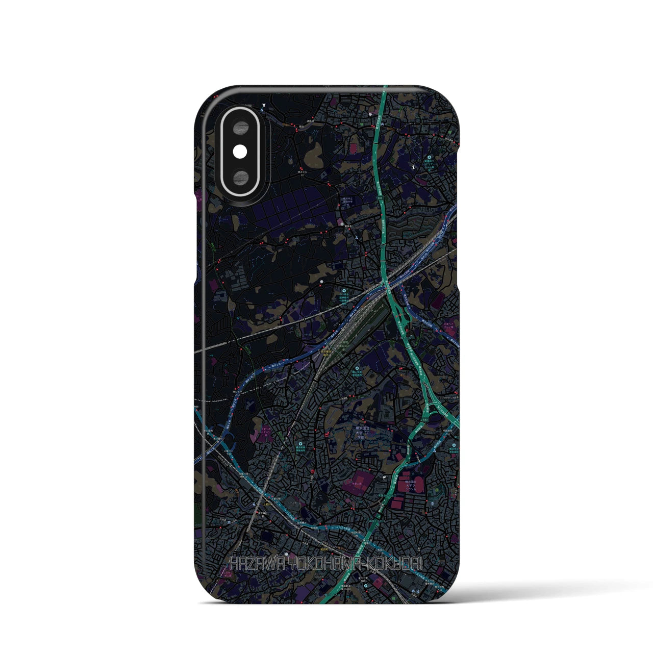 【羽沢横浜国大(神奈川県)】地図柄iPhoneケース(バックカバータイプ)