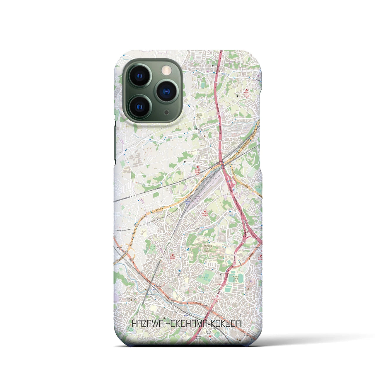 【羽沢横浜国大(神奈川県)】地図柄iPhoneケース(バックカバータイプ)