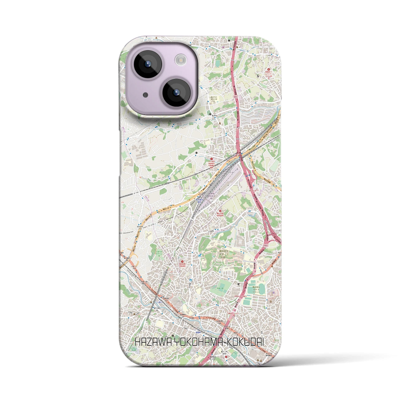 【羽沢横浜国大(神奈川県)】地図柄iPhoneケース(バックカバータイプ)