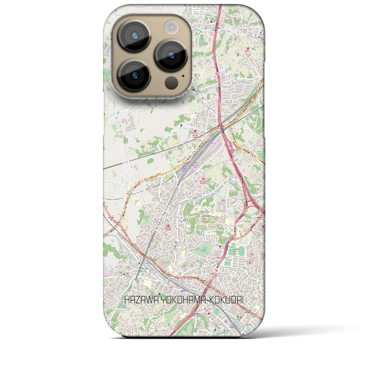 【羽沢横浜国大(神奈川県)】地図柄iPhoneケース(バックカバータイプ)