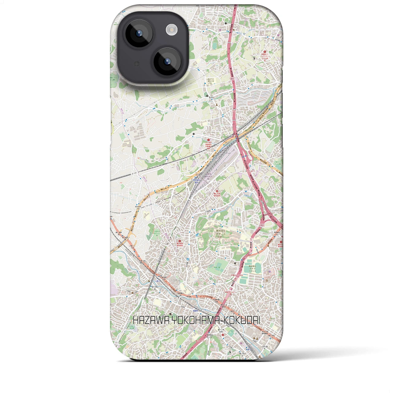 【羽沢横浜国大(神奈川県)】地図柄iPhoneケース(バックカバータイプ)