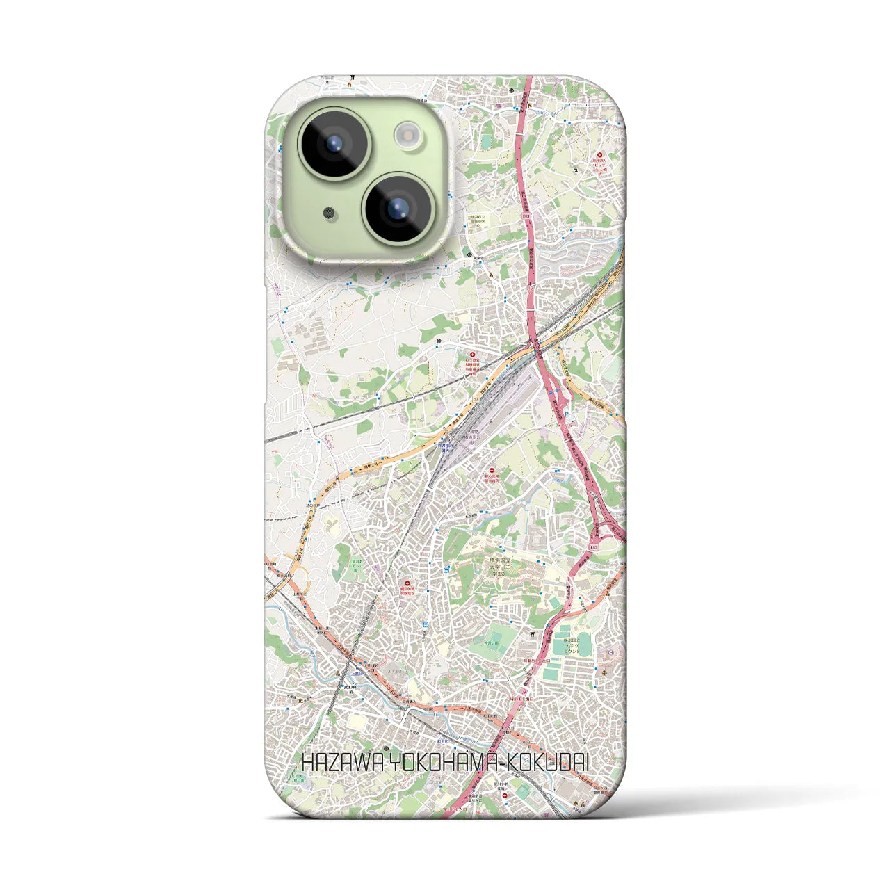 【羽沢横浜国大(神奈川県)】地図柄iPhoneケース(バックカバータイプ)