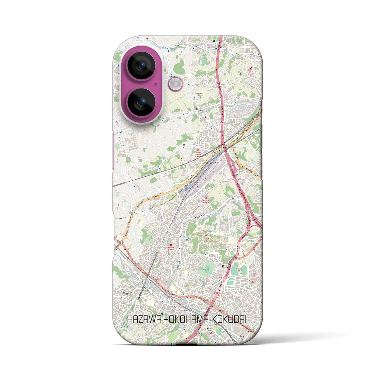 【羽沢横浜国大(神奈川県)】地図柄iPhoneケース(バックカバータイプ)
