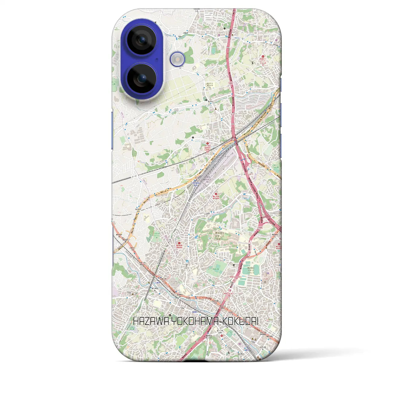 【羽沢横浜国大(神奈川県)】地図柄iPhoneケース(バックカバータイプ)ナチュラル・iPhone 16 Pro Max 用