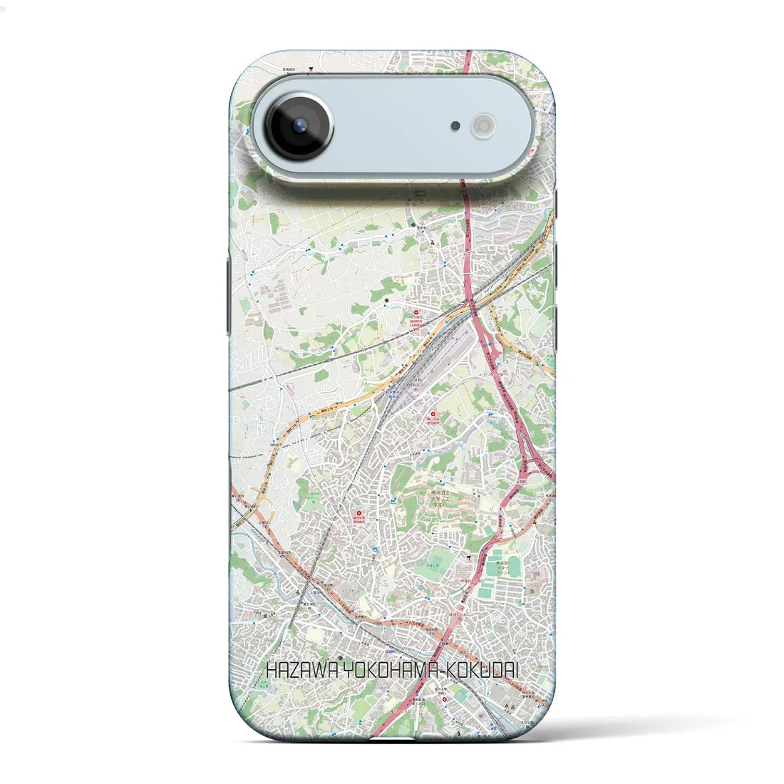 【羽沢横浜国大(神奈川県)】地図柄iPhoneケース(バックカバータイプ)ブラック・iPhone 17 Pro Max 用