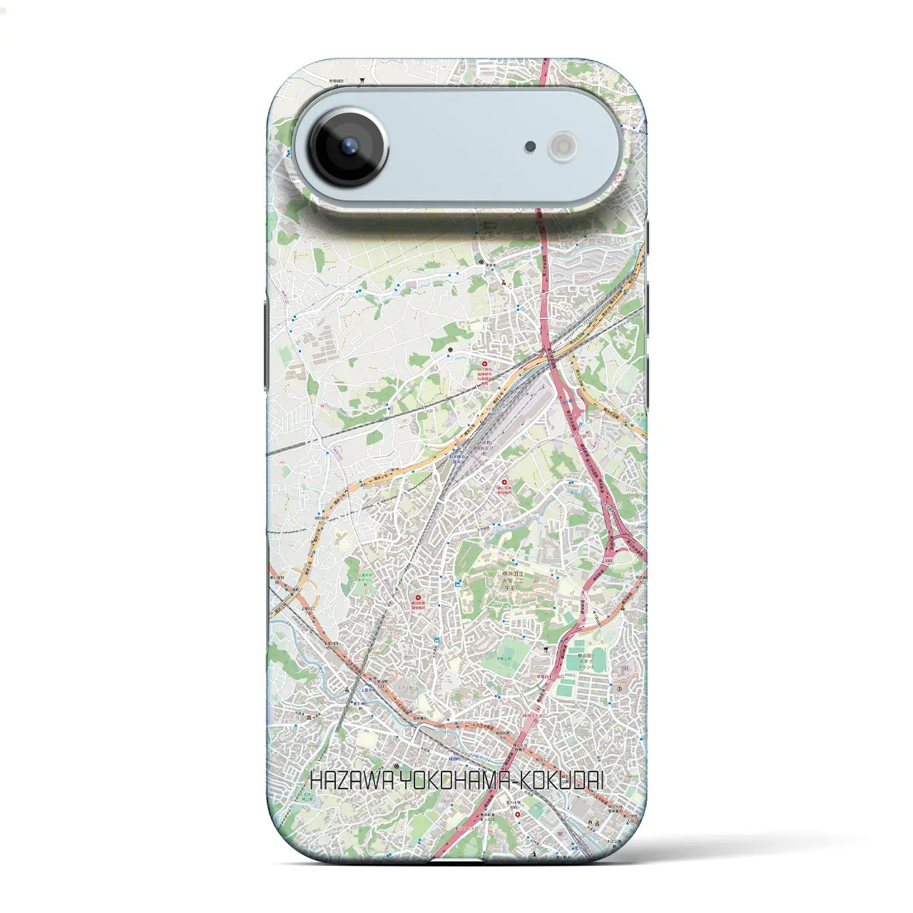 【羽沢横浜国大(神奈川県)】地図柄iPhoneケース(バックカバータイプ)ブラック・iPhone 17 Pro Max 用