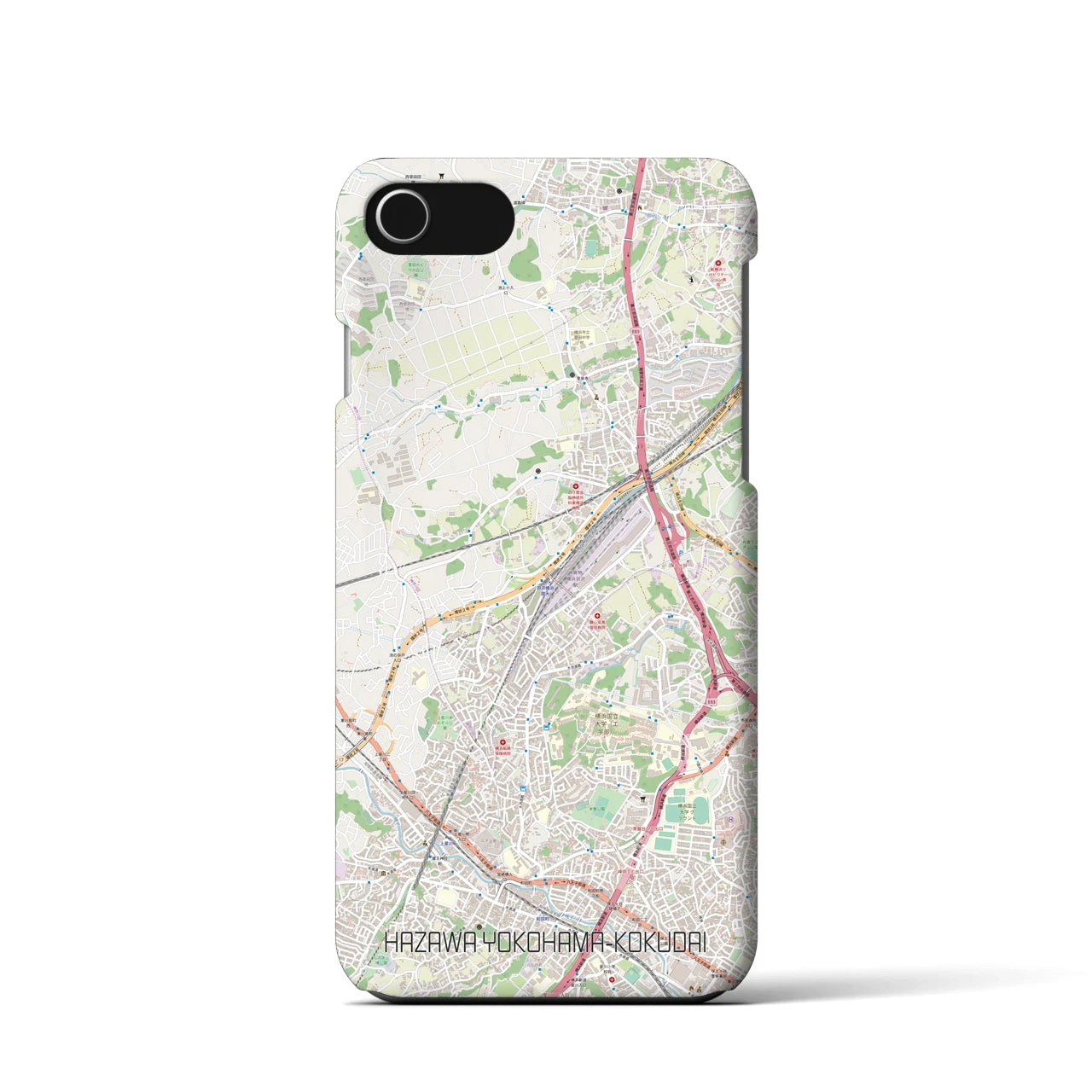 【羽沢横浜国大(神奈川県)】地図柄iPhoneケース(バックカバータイプ)