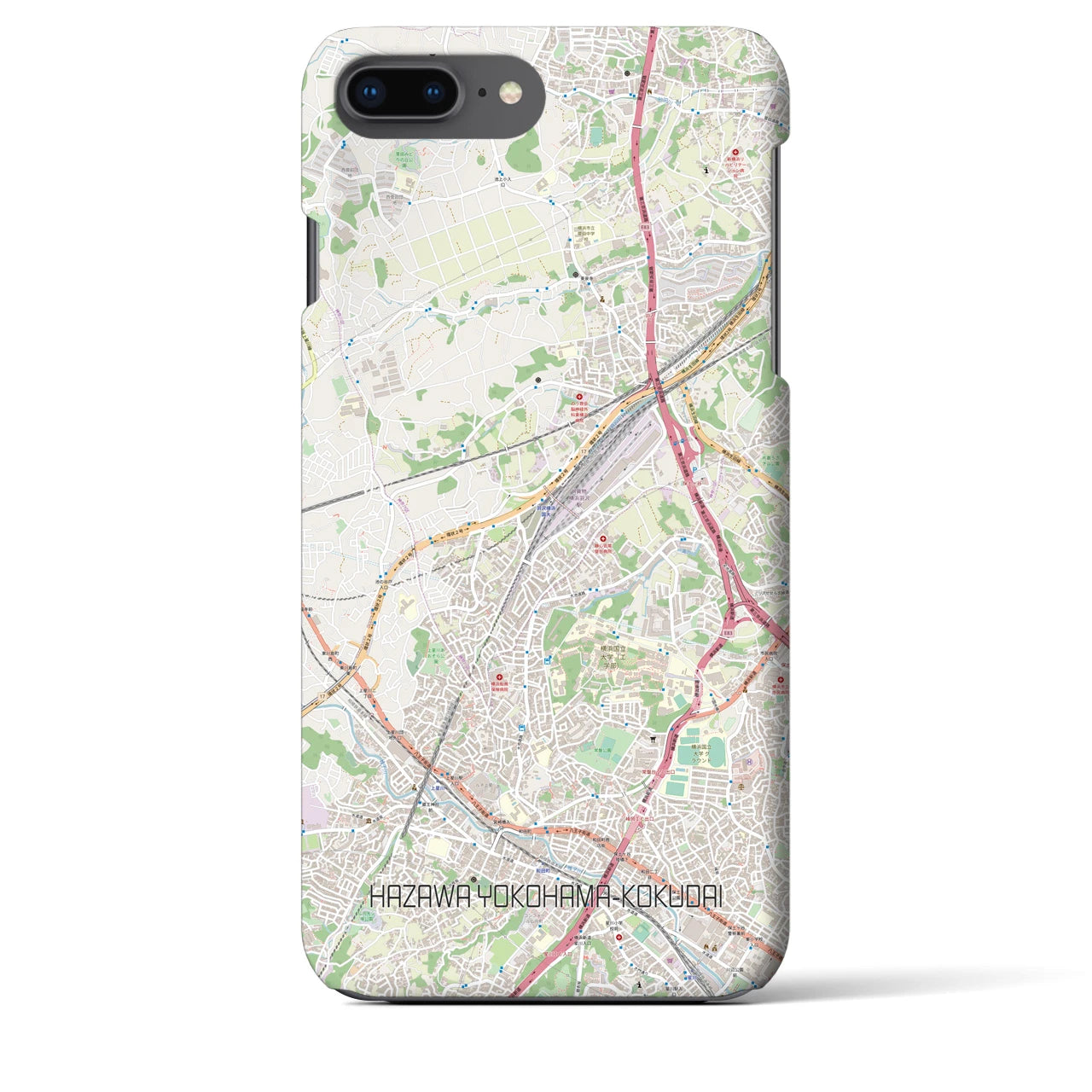 【羽沢横浜国大(神奈川県)】地図柄iPhoneケース(バックカバータイプ)