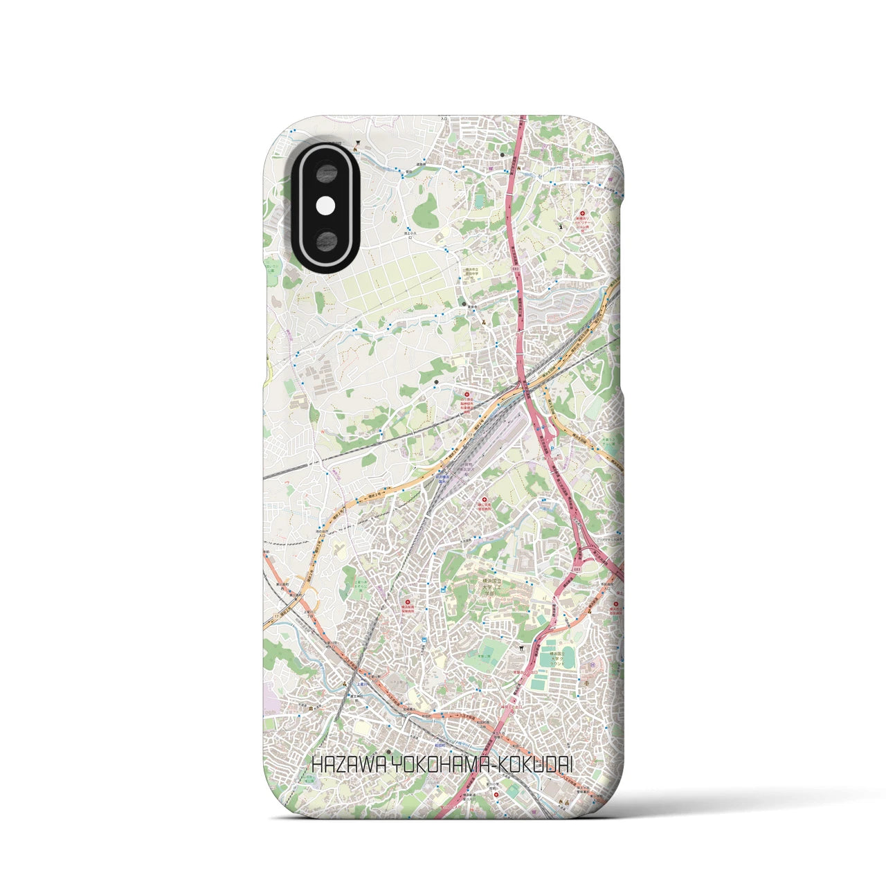 【羽沢横浜国大(神奈川県)】地図柄iPhoneケース(バックカバータイプ)