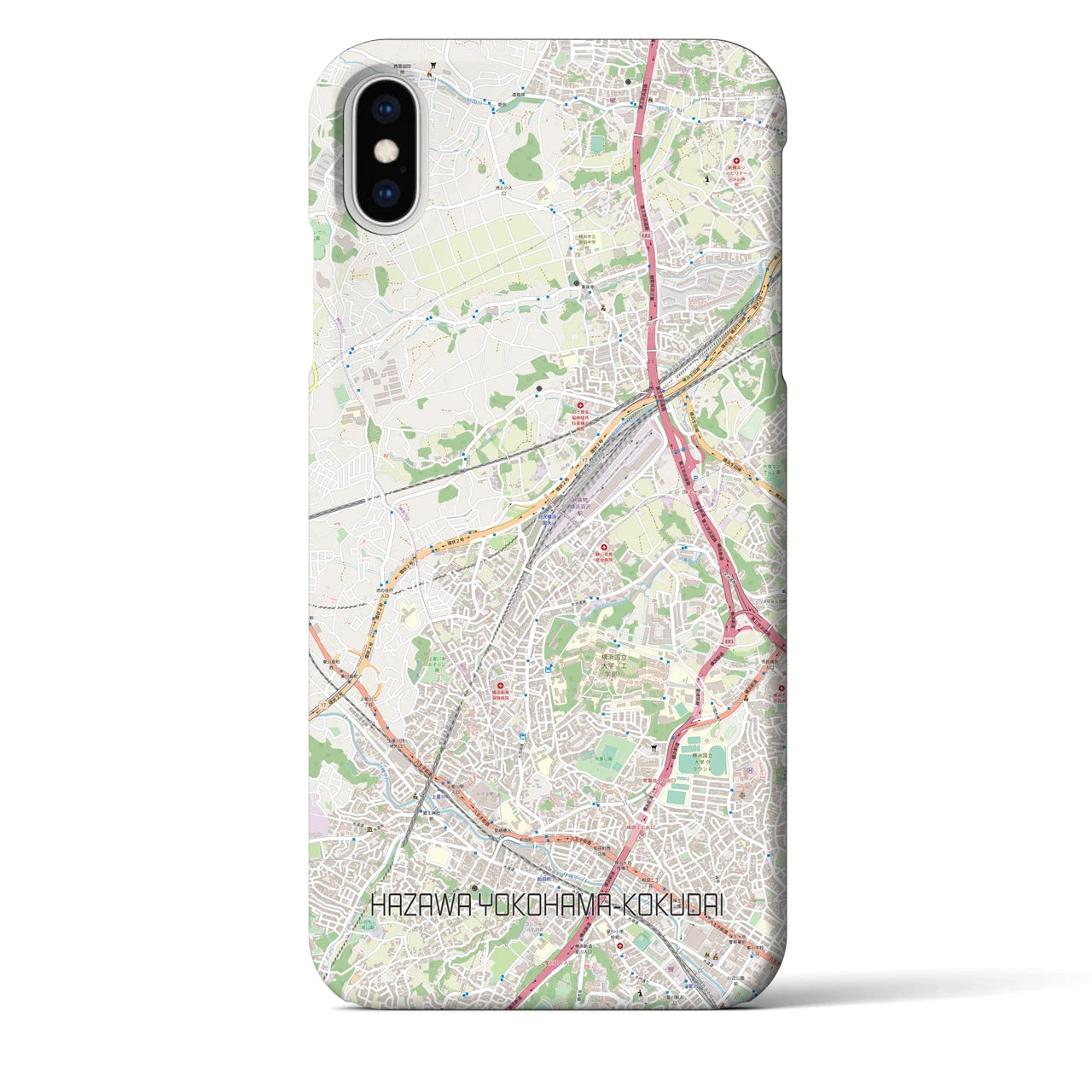 【羽沢横浜国大(神奈川県)】地図柄iPhoneケース(バックカバータイプ)