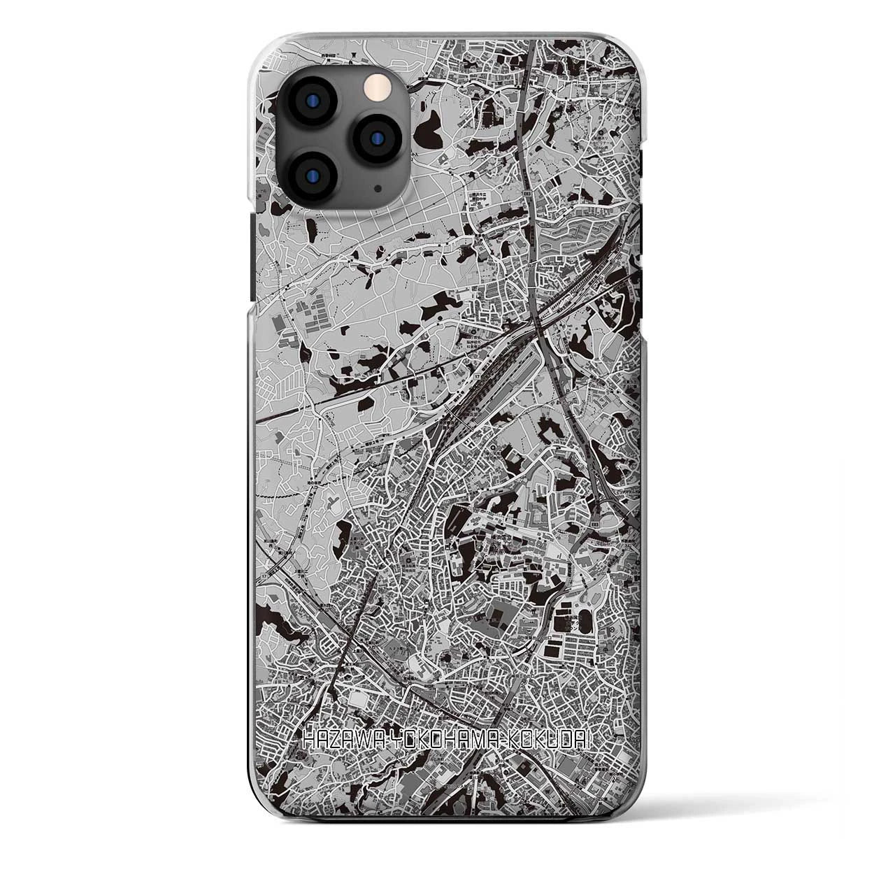 【羽沢横浜国大(神奈川県)】地図柄iPhoneケース(クリアタイプ)モノトーン・iPhone 11 Pro Max 用