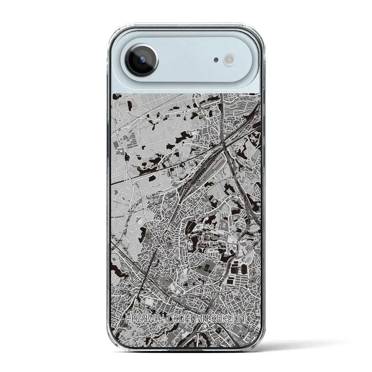 【羽沢横浜国大(神奈川県)】地図柄iPhoneケース(クリアタイプ)モノトーン・iPhone 17 Pro Max 用