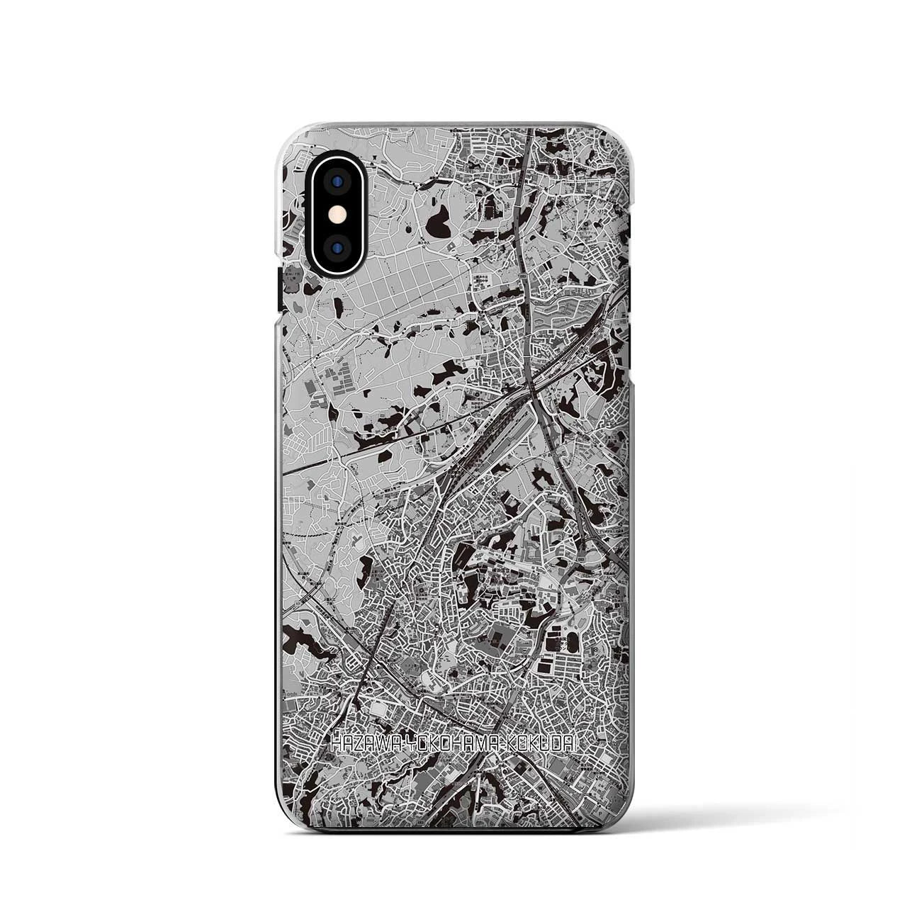 【羽沢横浜国大(神奈川県)】地図柄iPhoneケース(クリアタイプ)モノトーン・iPhone XS / X 用