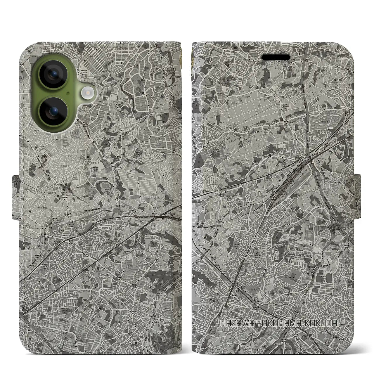 【羽沢横浜国大(神奈川県)】地図柄iPhoneケース(手帳タイプ)