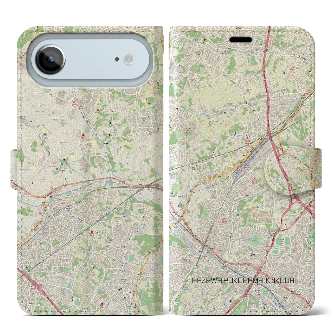 【羽沢横浜国大(神奈川県)】地図柄iPhoneケース(手帳タイプ)