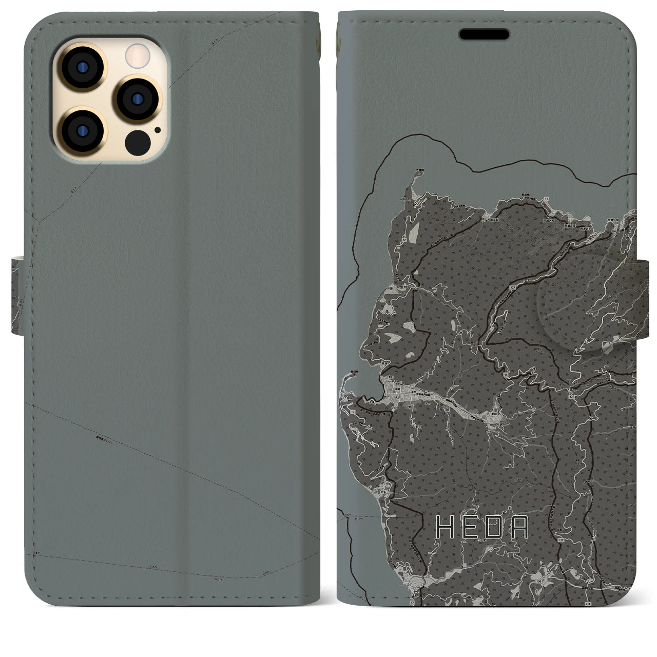 【戸田(静岡県)】地図柄iPhoneケース(手帳タイプ)