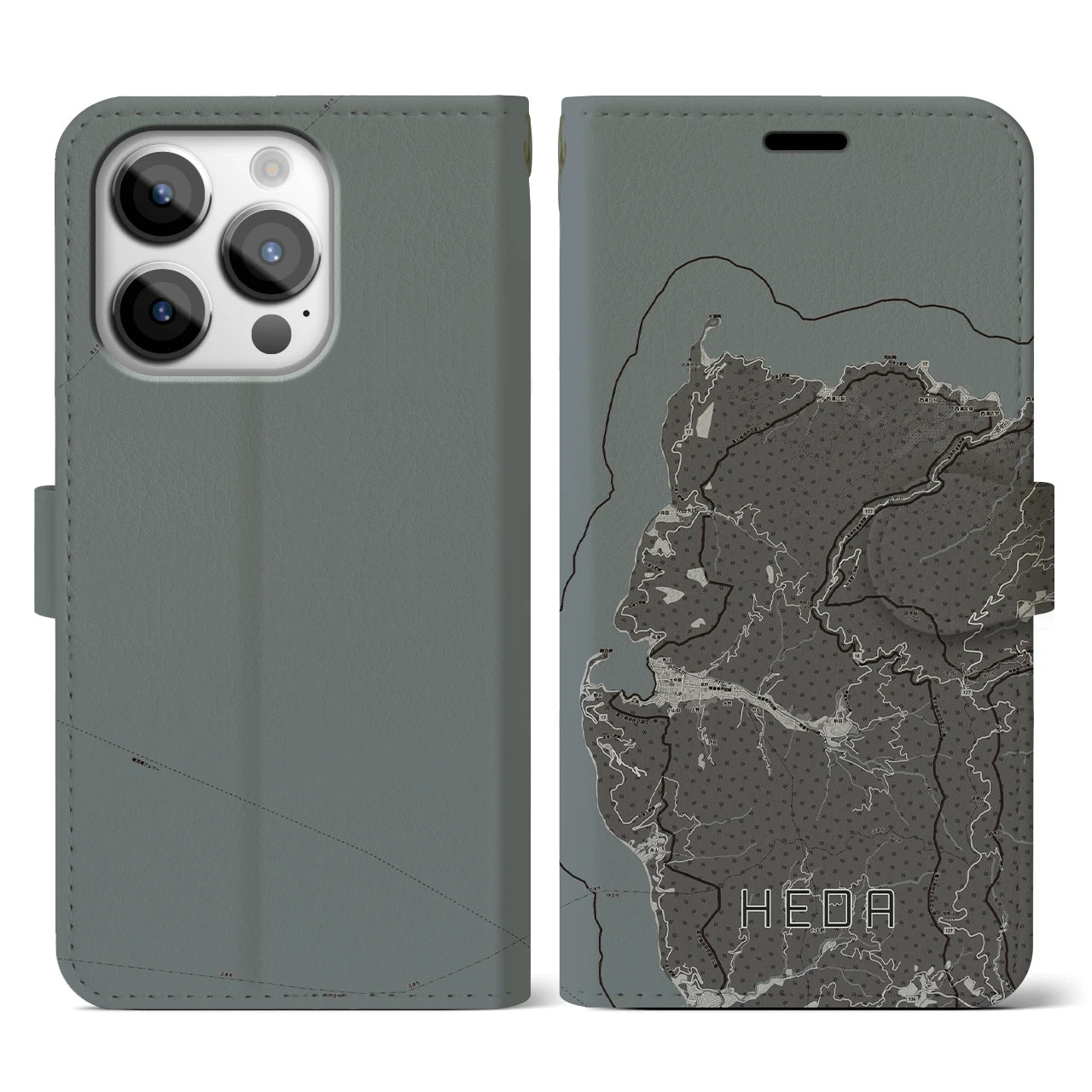 【戸田(静岡県)】地図柄iPhoneケース(手帳タイプ)