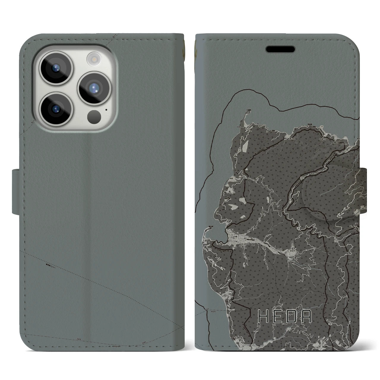 【戸田(静岡県)】地図柄iPhoneケース(手帳タイプ)