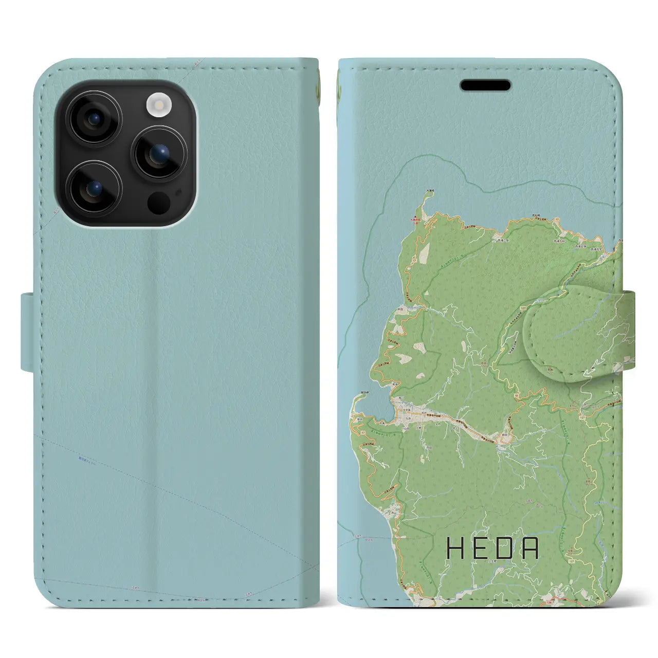 【戸田(静岡県)】地図柄iPhoneケース(手帳タイプ)ナチュラル・iPhone 16 用