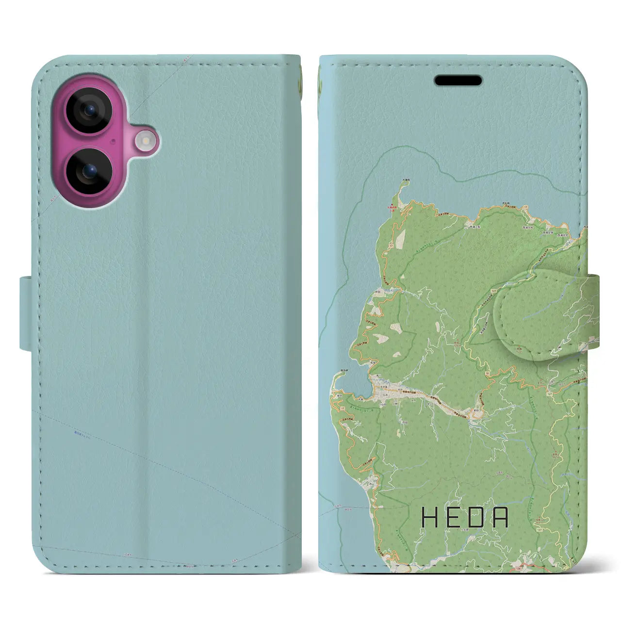 【戸田(静岡県)】地図柄iPhoneケース(手帳タイプ)ナチュラル・iPhone 16 Pro 用