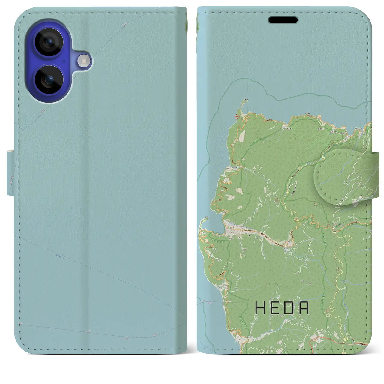 【戸田(静岡県)】地図柄iPhoneケース(手帳タイプ)ナチュラル・iPhone 16 Pro Max 用