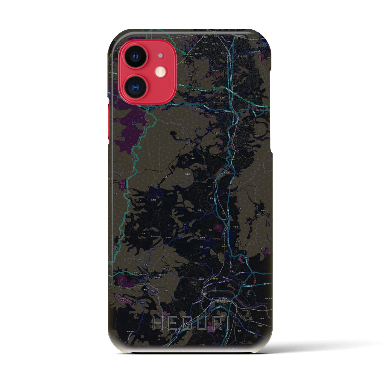 【平群(奈良県)】地図柄iPhoneケース(バックカバータイプ)