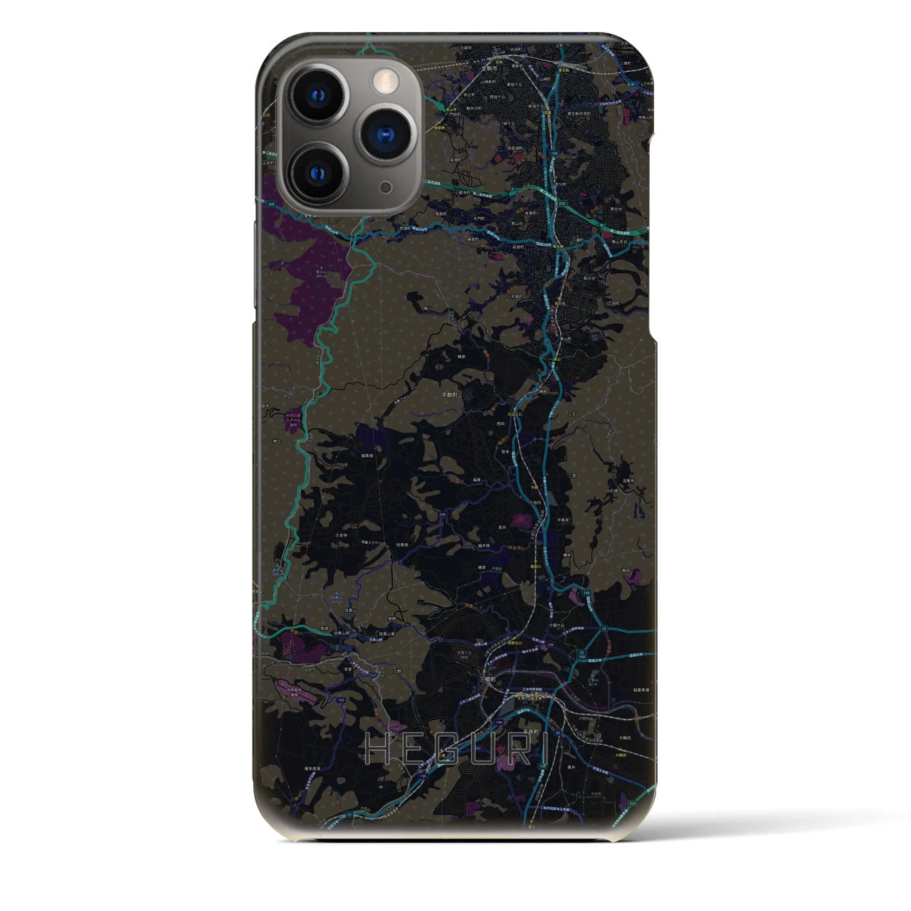 【平群(奈良県)】地図柄iPhoneケース(バックカバータイプ)