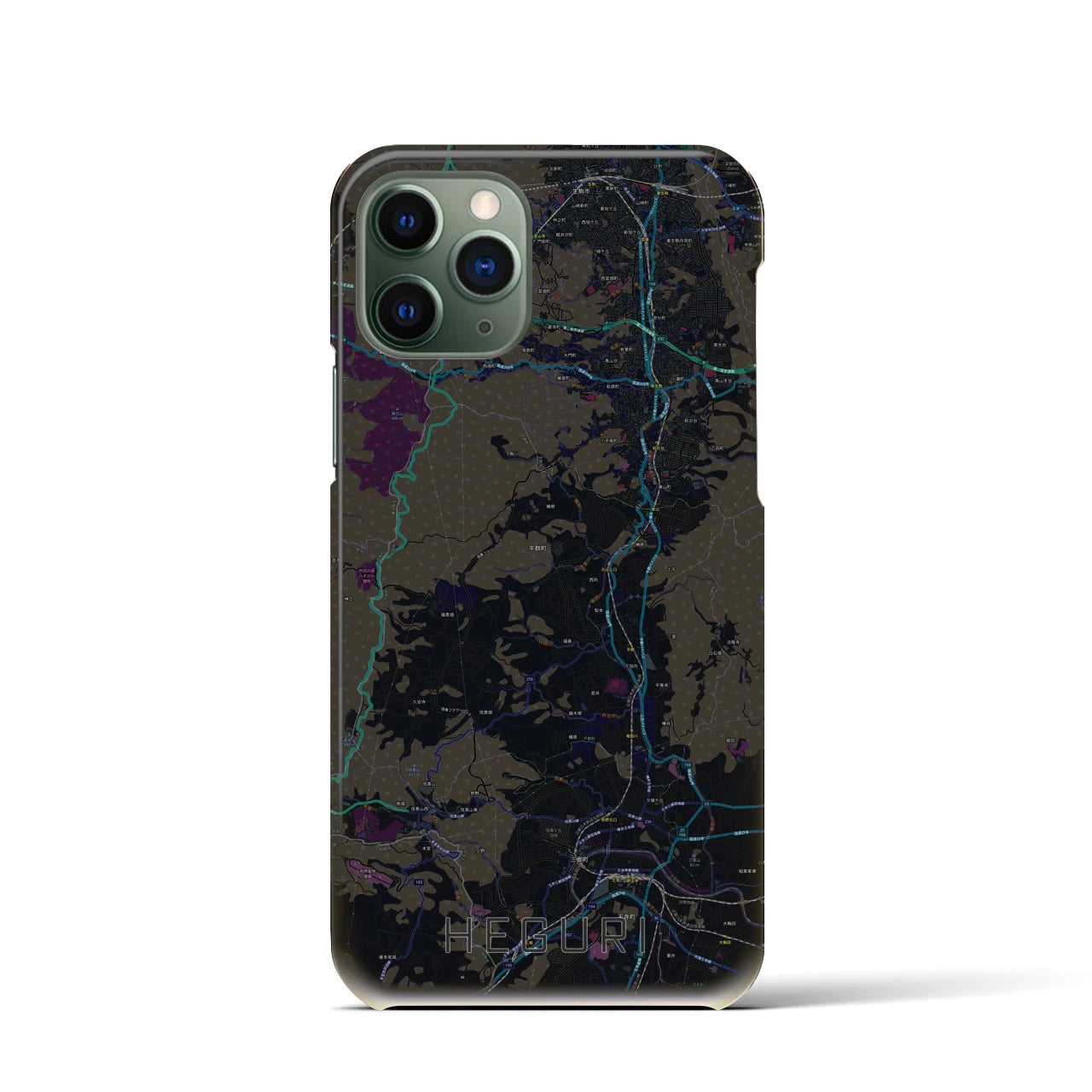 【平群(奈良県)】地図柄iPhoneケース(バックカバータイプ)