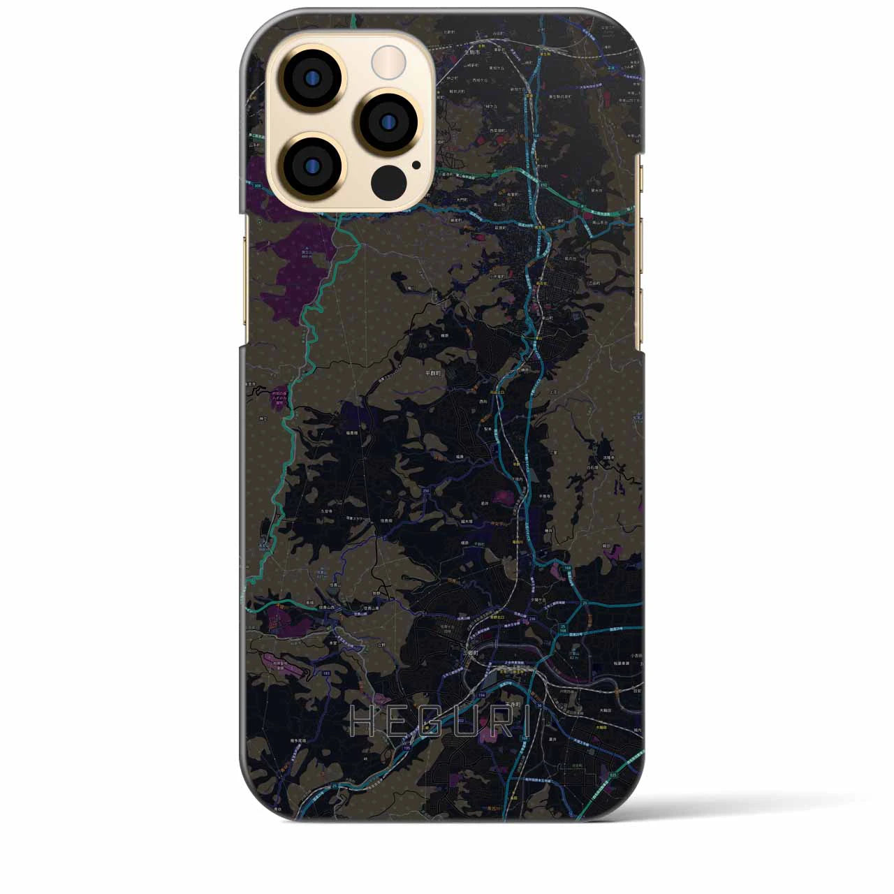 【平群(奈良県)】地図柄iPhoneケース(バックカバータイプ)