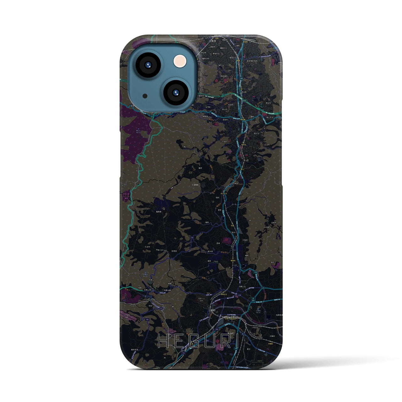 【平群(奈良県)】地図柄iPhoneケース(バックカバータイプ)