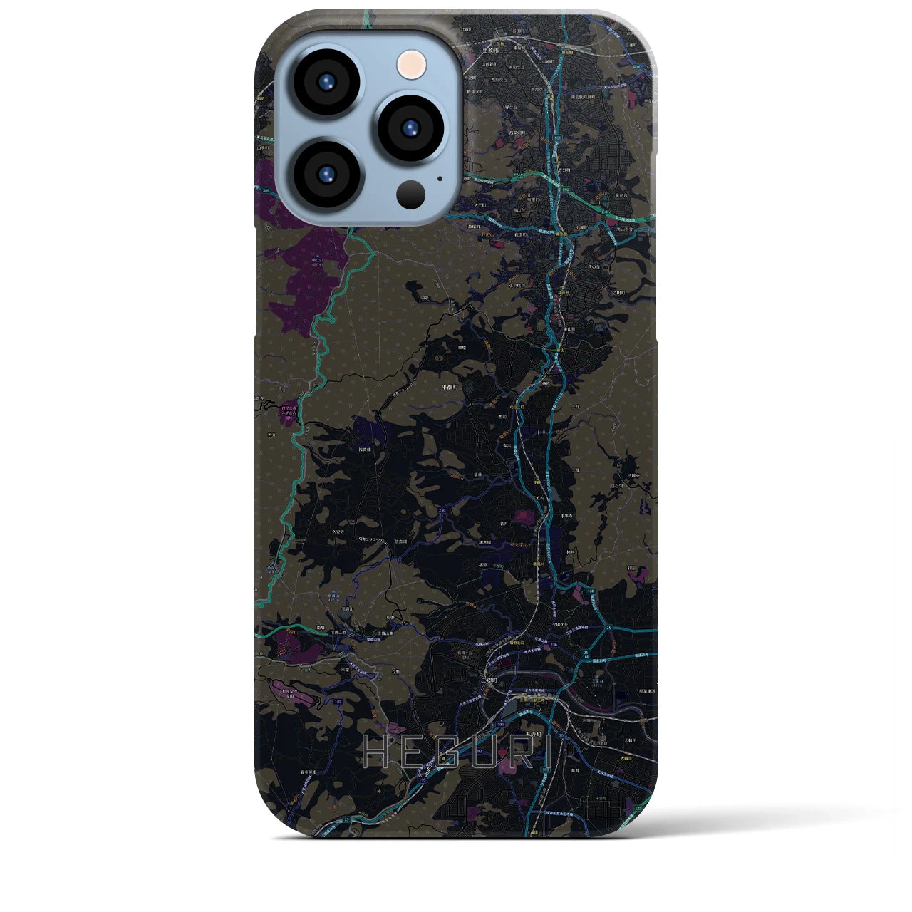 【平群(奈良県)】地図柄iPhoneケース(バックカバータイプ)