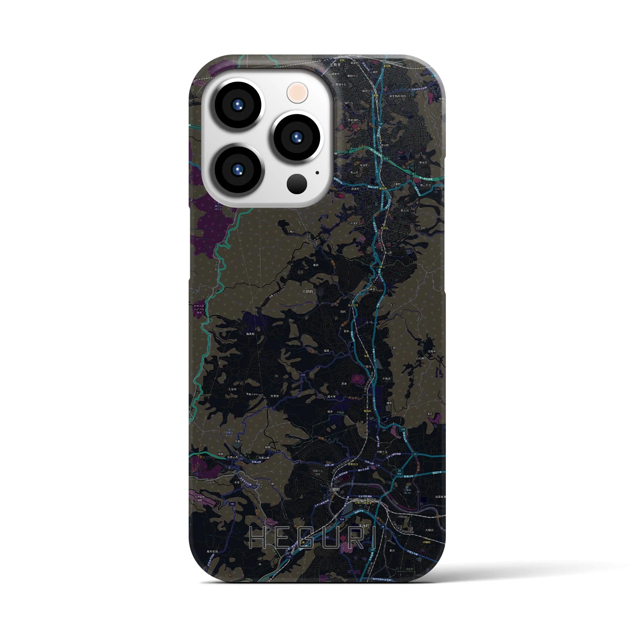 【平群(奈良県)】地図柄iPhoneケース(バックカバータイプ)