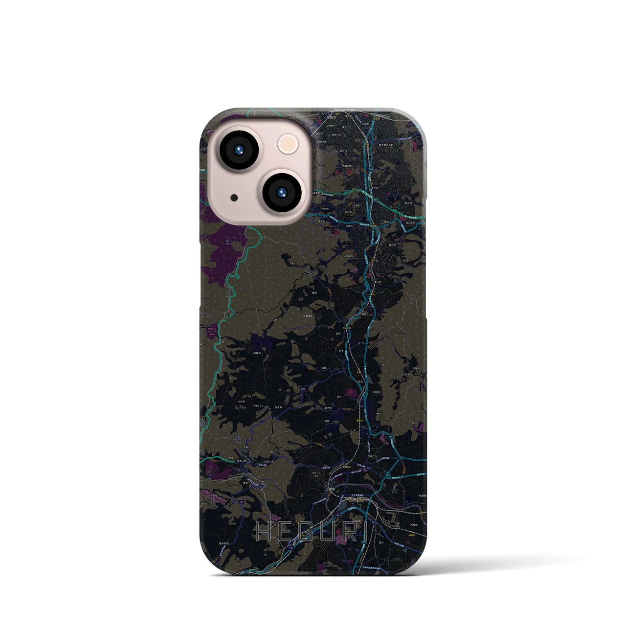 【平群(奈良県)】地図柄iPhoneケース(バックカバータイプ)