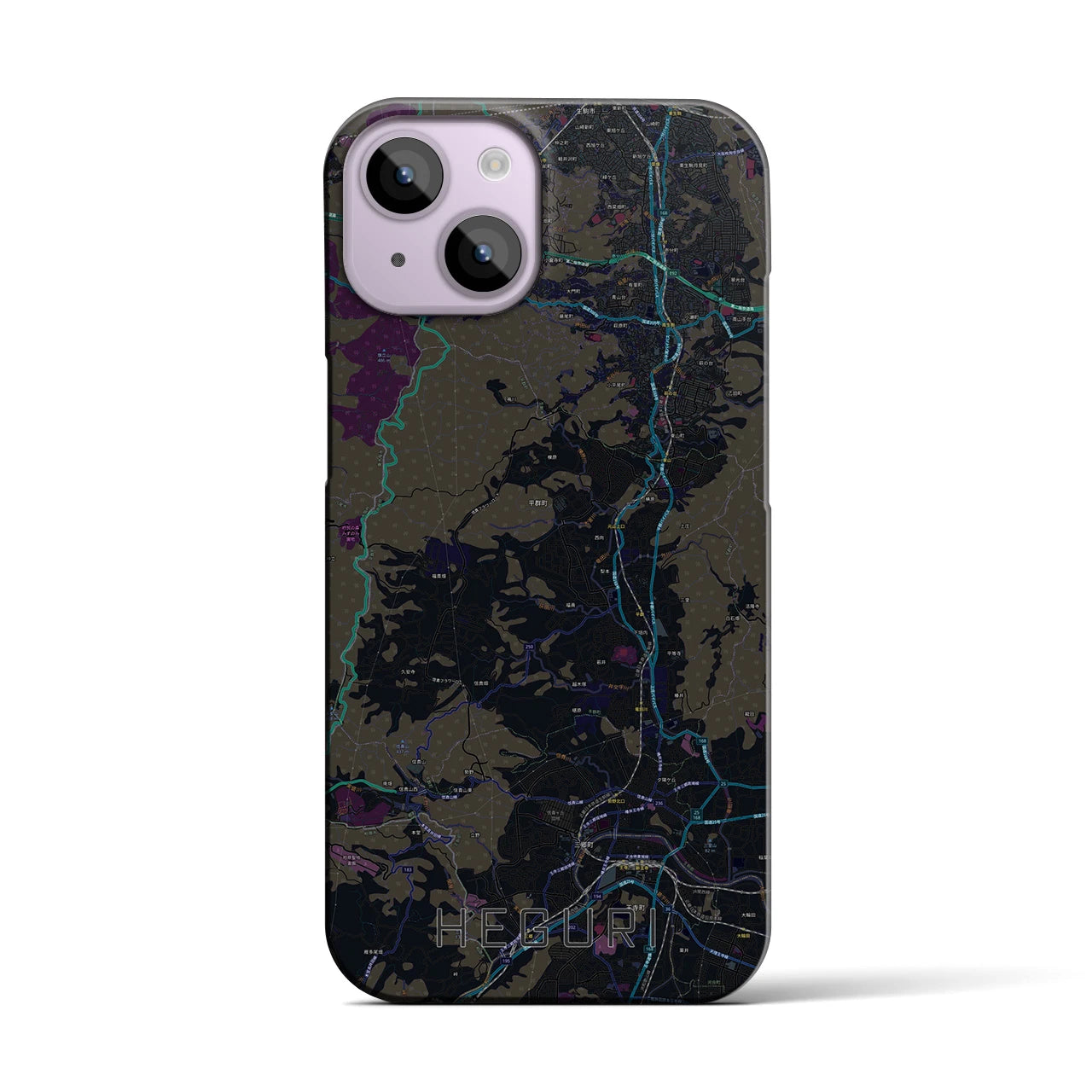 【平群(奈良県)】地図柄iPhoneケース(バックカバータイプ)