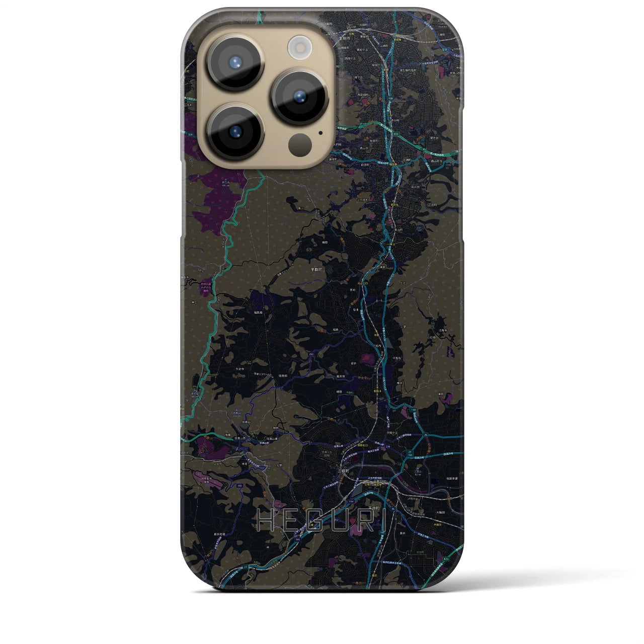 【平群(奈良県)】地図柄iPhoneケース(バックカバータイプ)