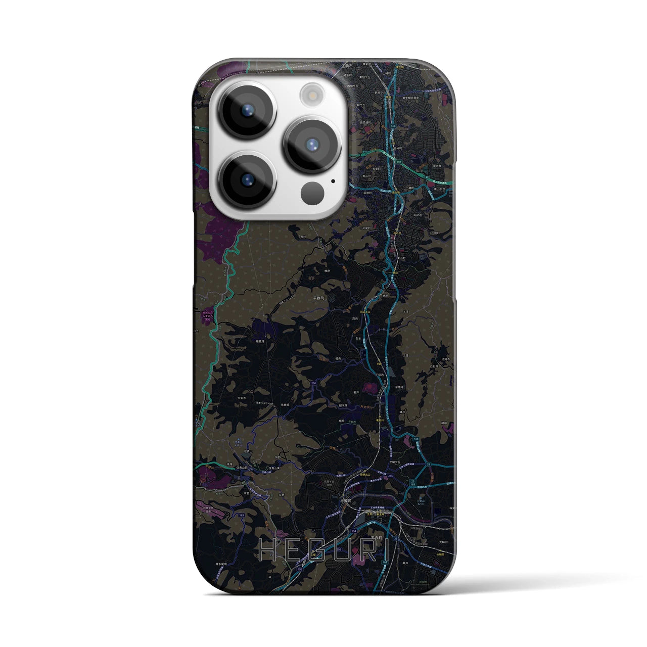 【平群(奈良県)】地図柄iPhoneケース(バックカバータイプ)