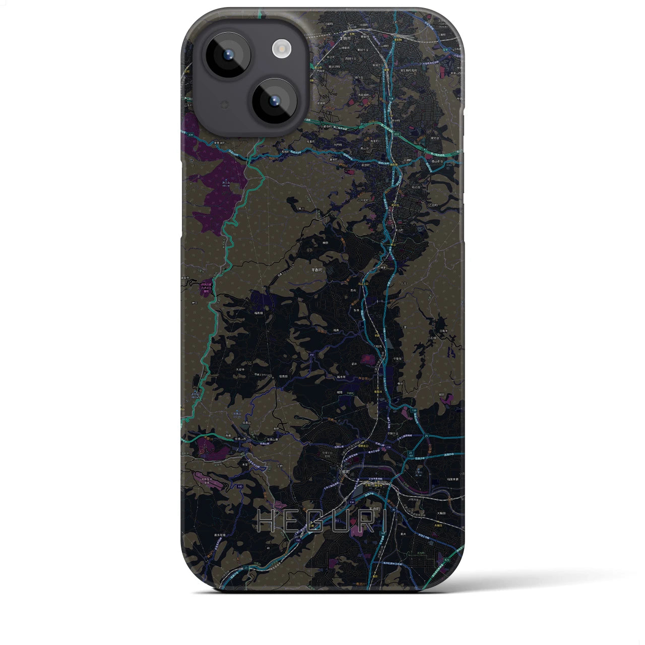 【平群(奈良県)】地図柄iPhoneケース(バックカバータイプ)