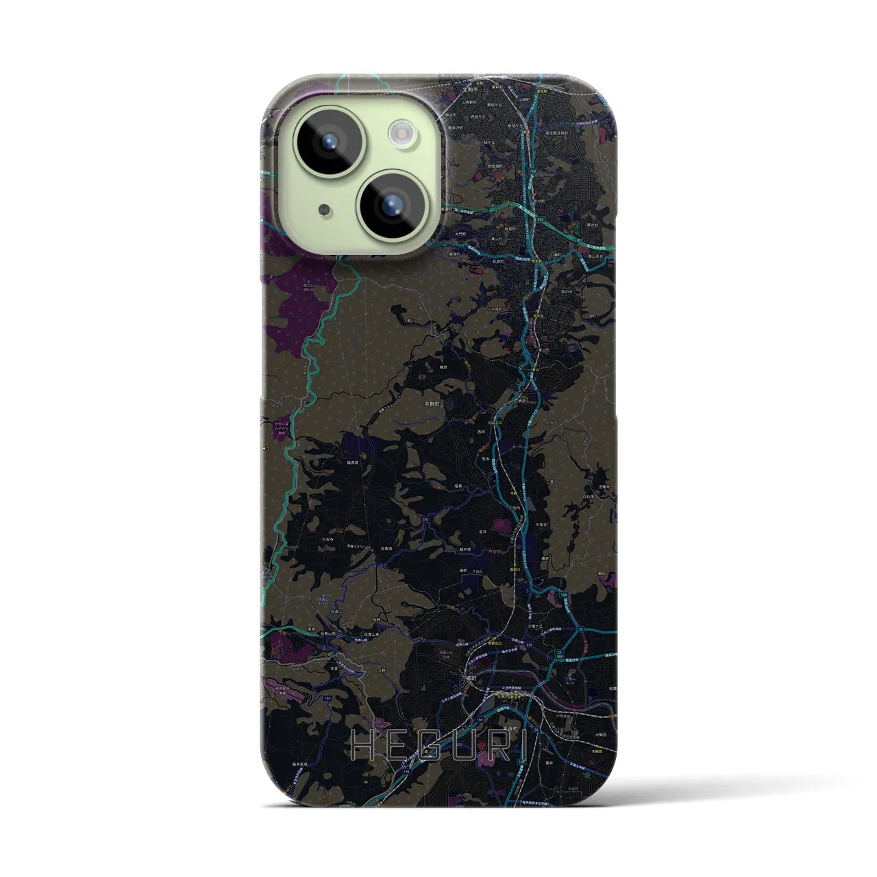 【平群(奈良県)】地図柄iPhoneケース(バックカバータイプ)