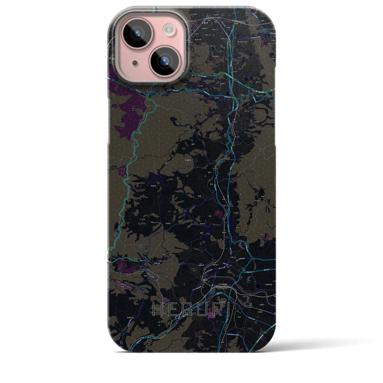 【平群(奈良県)】地図柄iPhoneケース(バックカバータイプ)