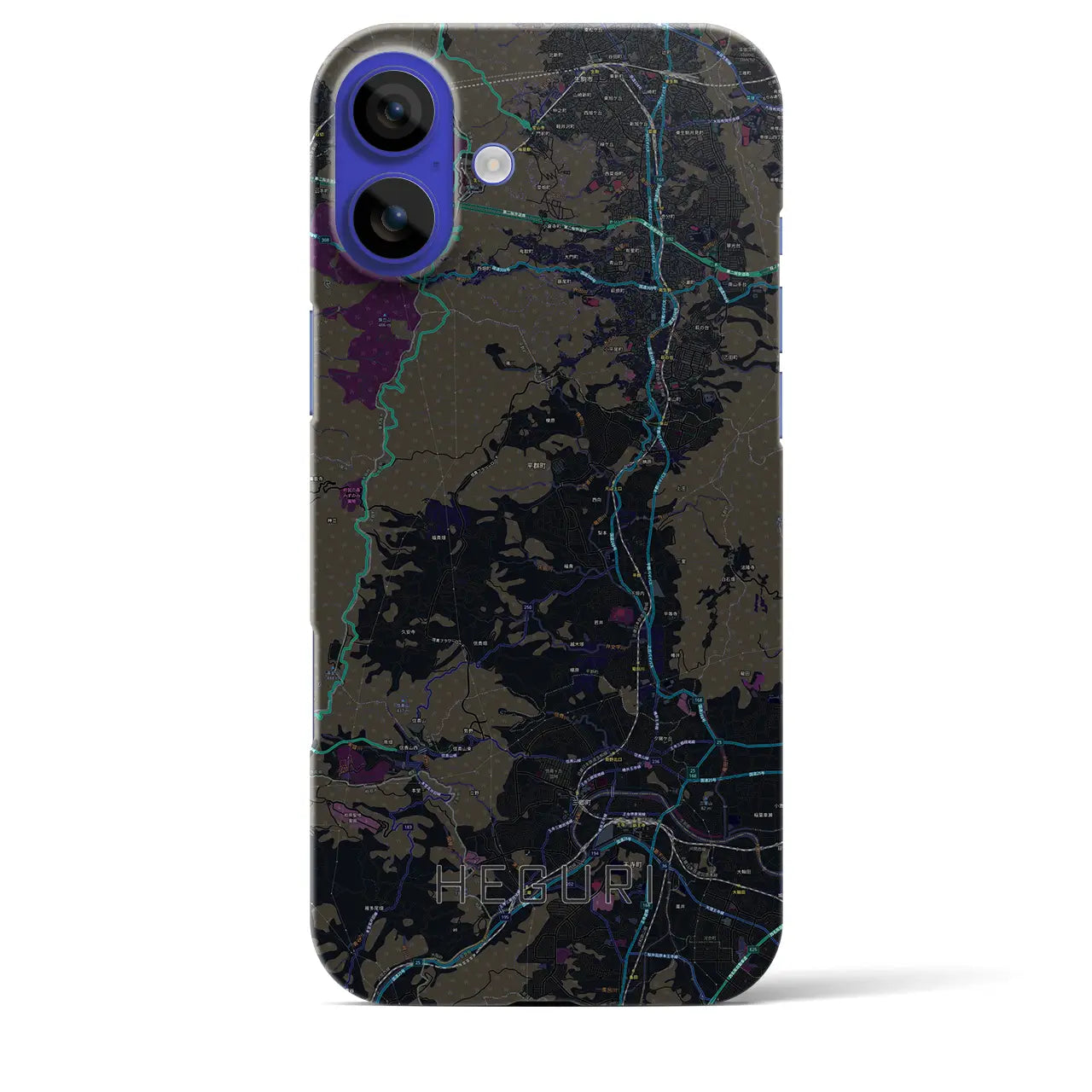 【平群(奈良県)】地図柄iPhoneケース(バックカバータイプ)