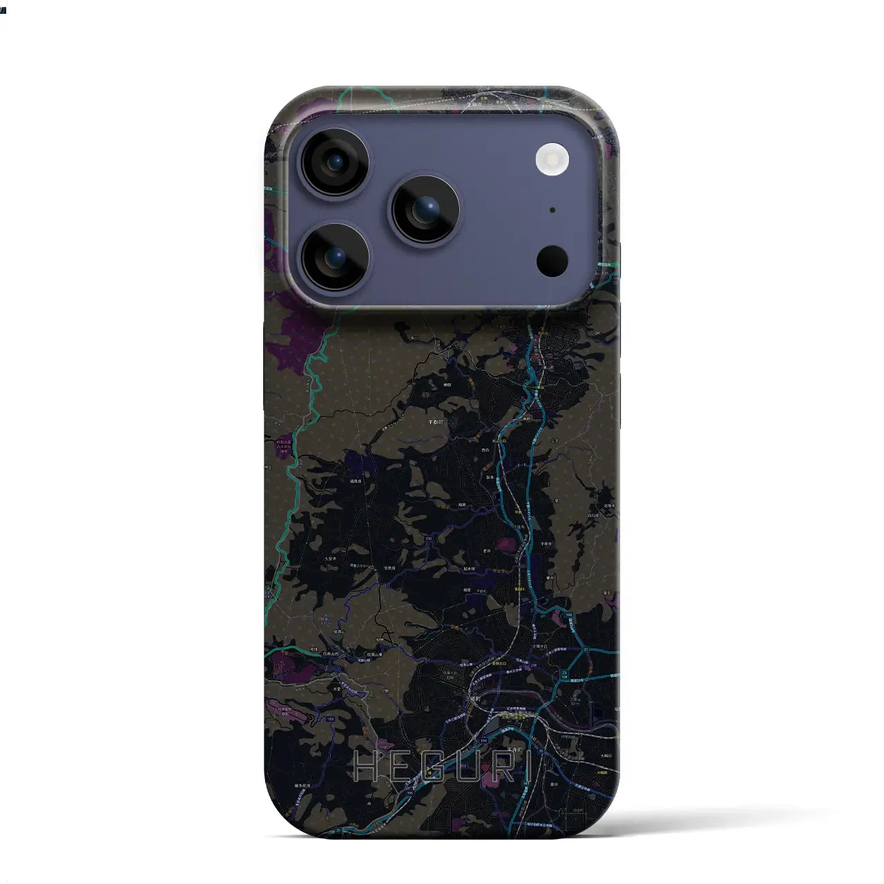 【平群(奈良県)】地図柄iPhoneケース(バックカバータイプ)