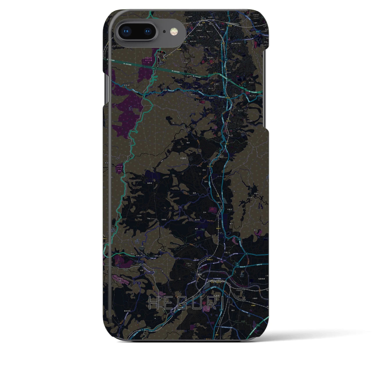 【平群(奈良県)】地図柄iPhoneケース(バックカバータイプ)