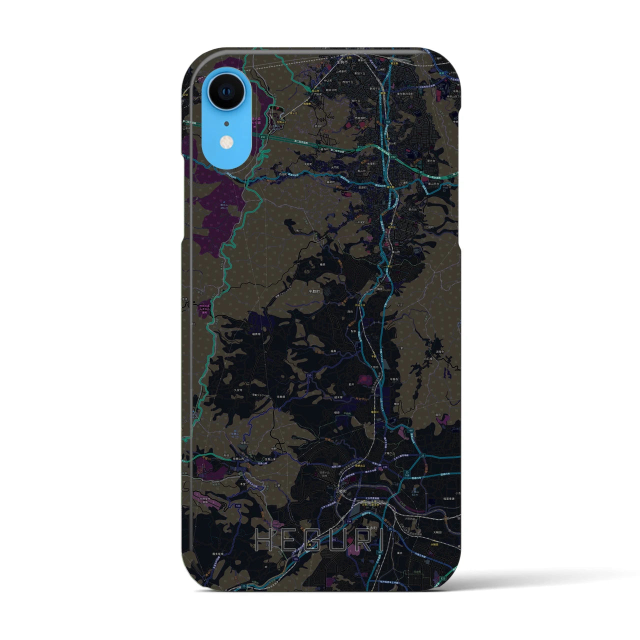 【平群(奈良県)】地図柄iPhoneケース(バックカバータイプ)