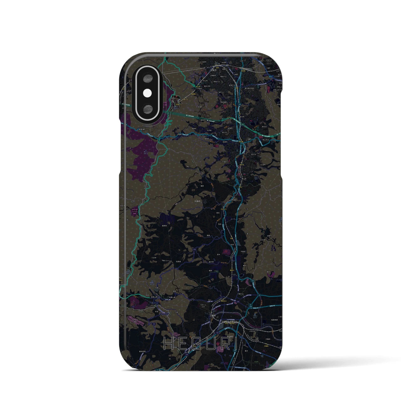 【平群(奈良県)】地図柄iPhoneケース(バックカバータイプ)