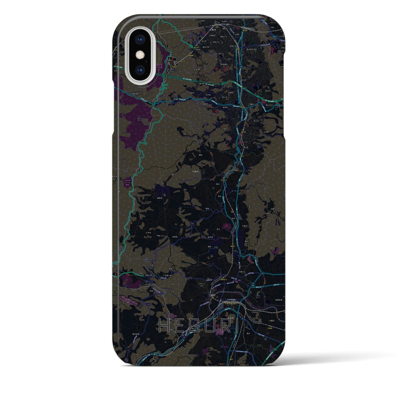 【平群(奈良県)】地図柄iPhoneケース(バックカバータイプ)