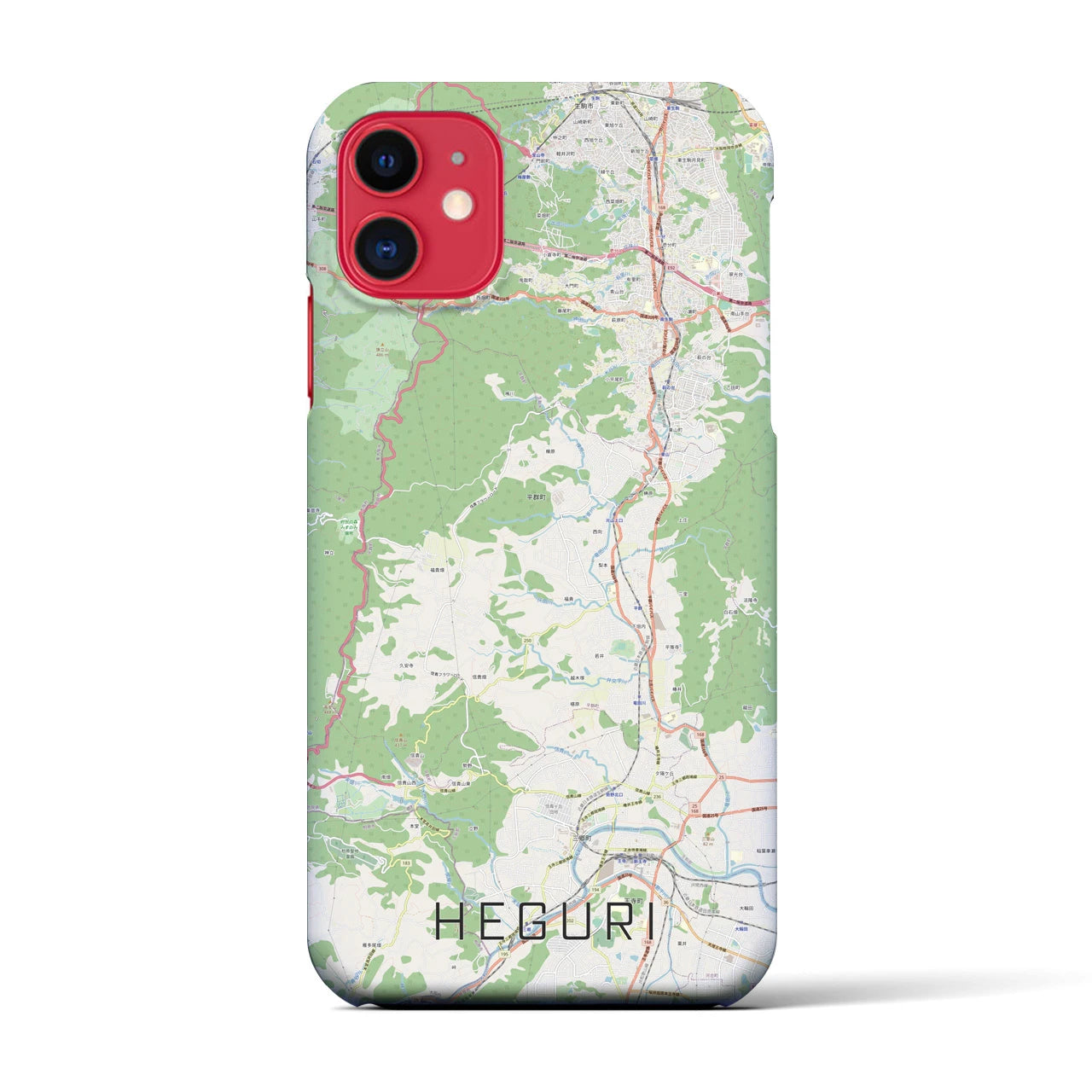 【平群(奈良県)】地図柄iPhoneケース(バックカバータイプ)
